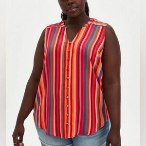 Torrid Rainbow Stripped Sleeveless Blouse